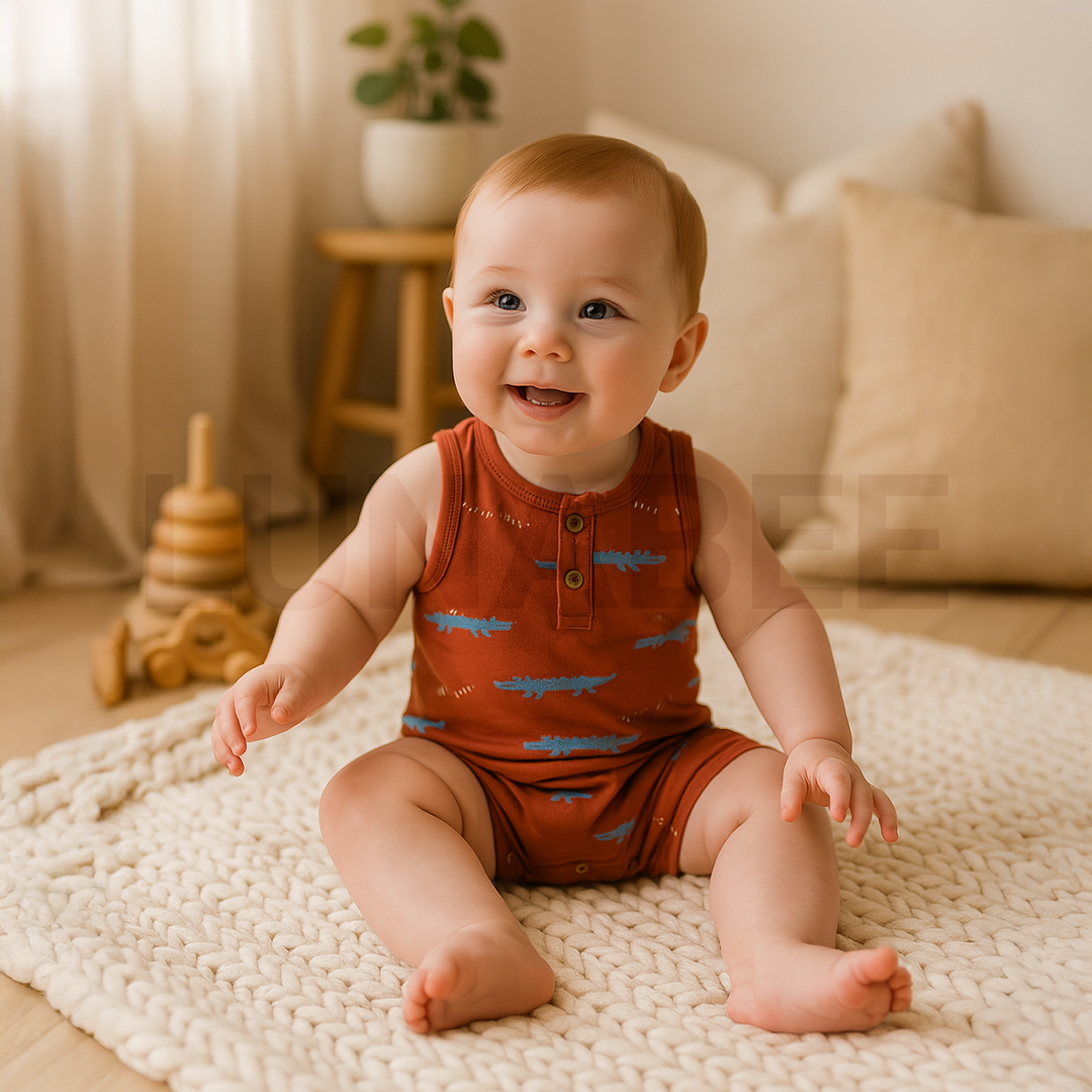 BROWN PRINTED JUMPSUIT