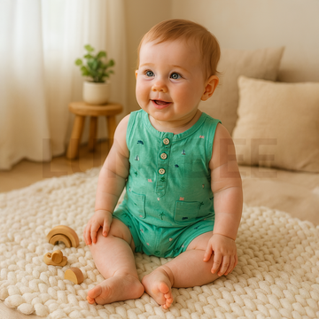 GREEN PRINTED JUMPSUIT