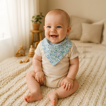 PURPLE FLORAL BANDANA BIBS