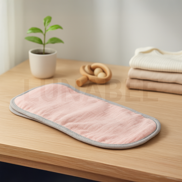 PEACH GREY MUSLIN BURP CLOTH