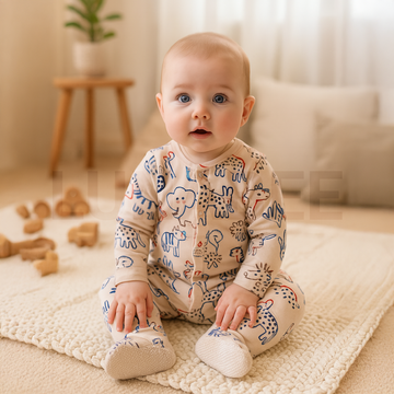 ANIMAL PATTERNED SLEEPSUIT