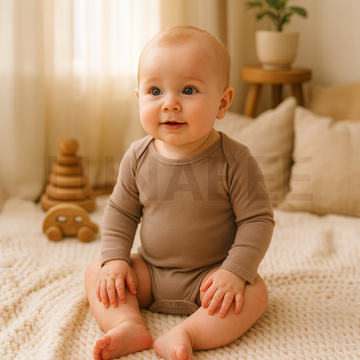 TAN BROWN PLAIN ONESIE