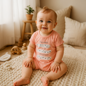 PEACH ORANGE PRINTED JUMPSUIT