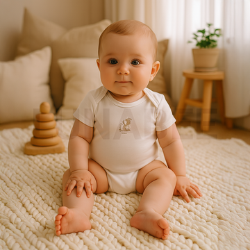 WHITE CHICCCO PRINTED ONESIE