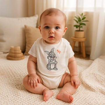 OFF WHITE BUNNY ROUND BIB