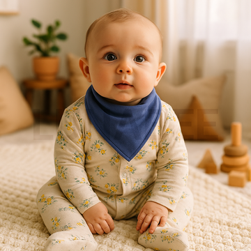SOLID BLUE COLOUR BANDANA BIB