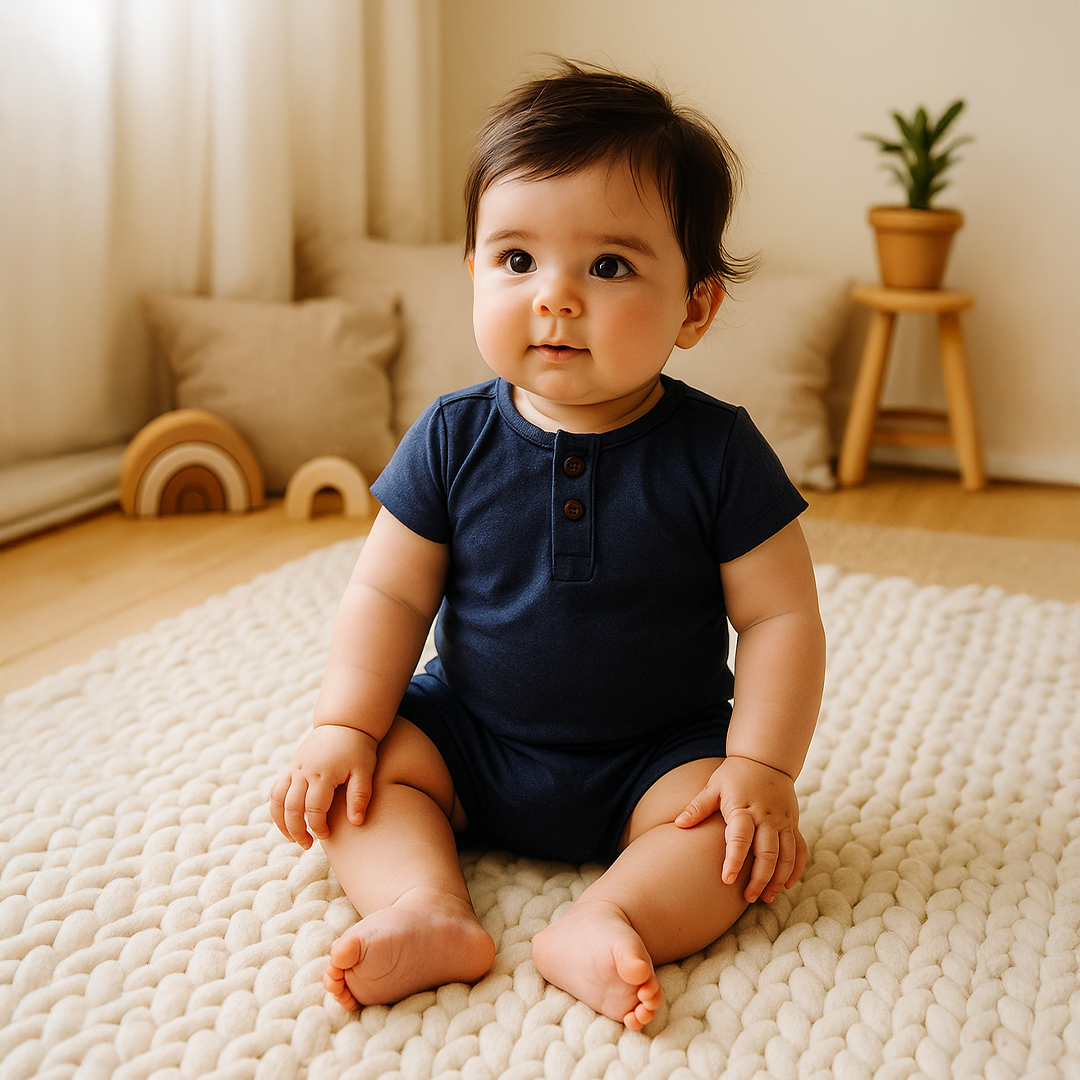 NAVY BLUE COTTON PLAIN JUMPSUIT