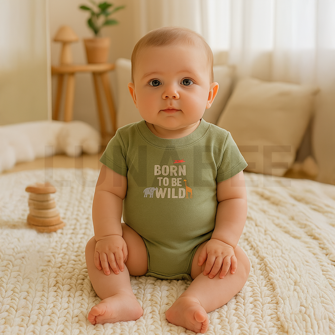 PASTEL GREEN PRINTED ONESIE