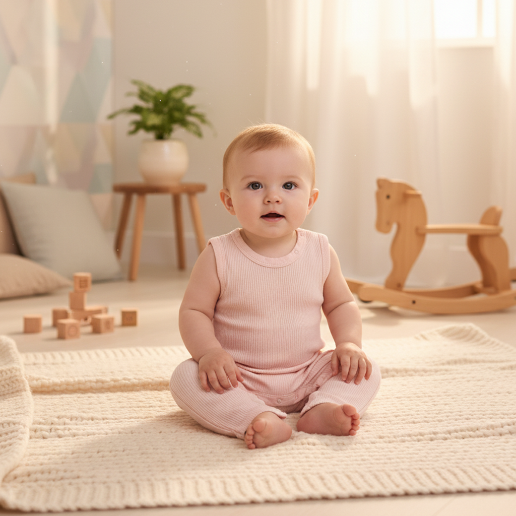 PEACH PINK RIBBED SLEEVELESS ROMPER