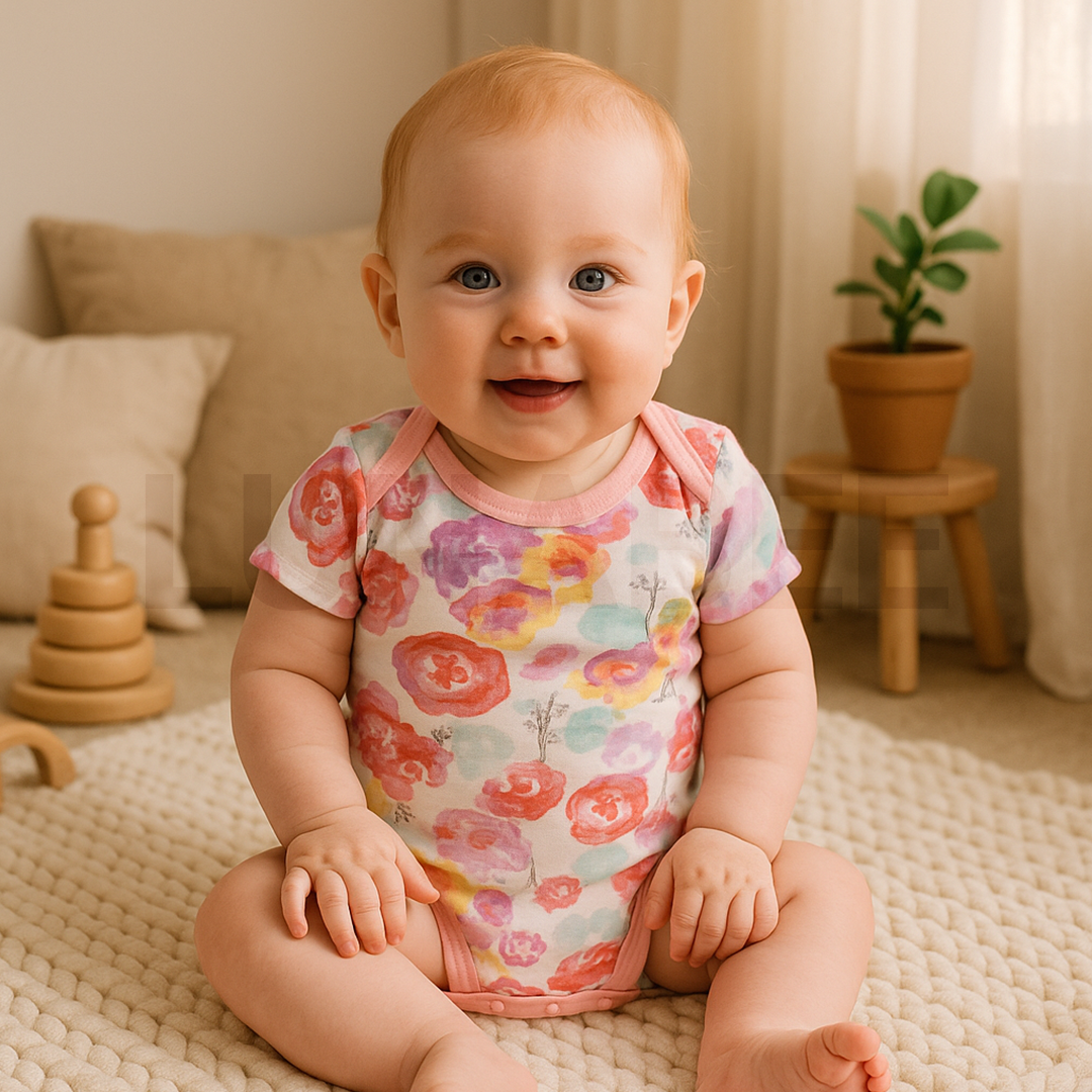 PINK FLORAL ONESIE