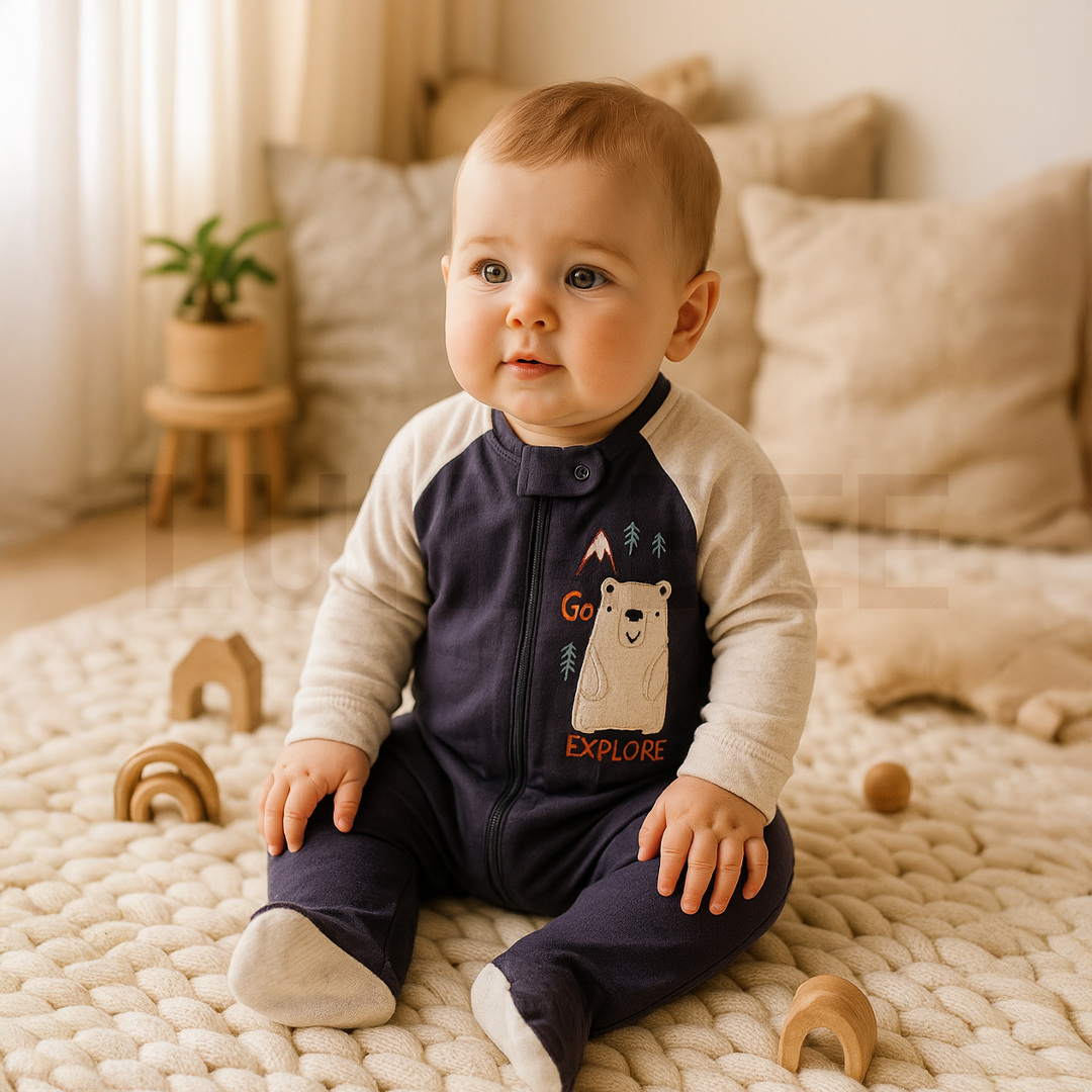 GREY BLACK SLEEPSUIT