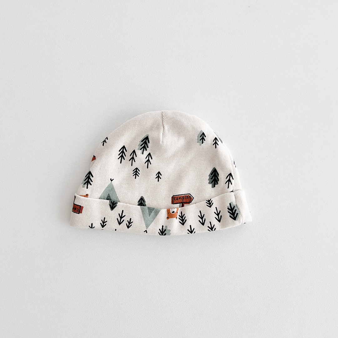 BEIGE PRINTED CAP