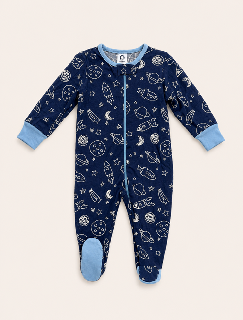 Navy blue zipper sleepsuit