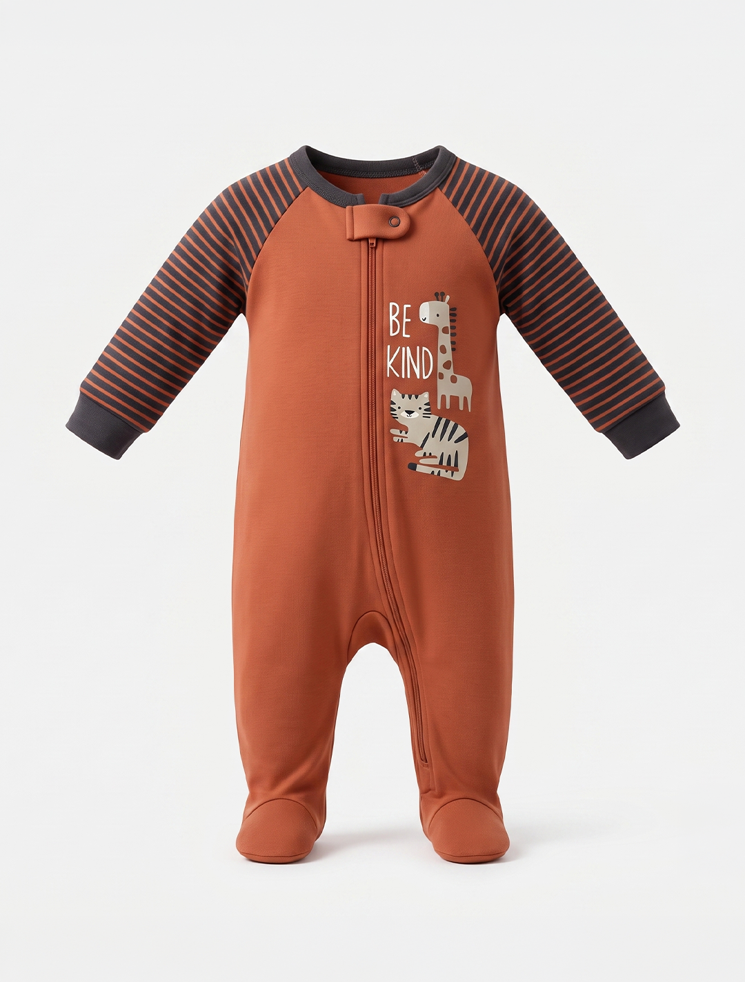 Burnt brown zipper sleepsuit
