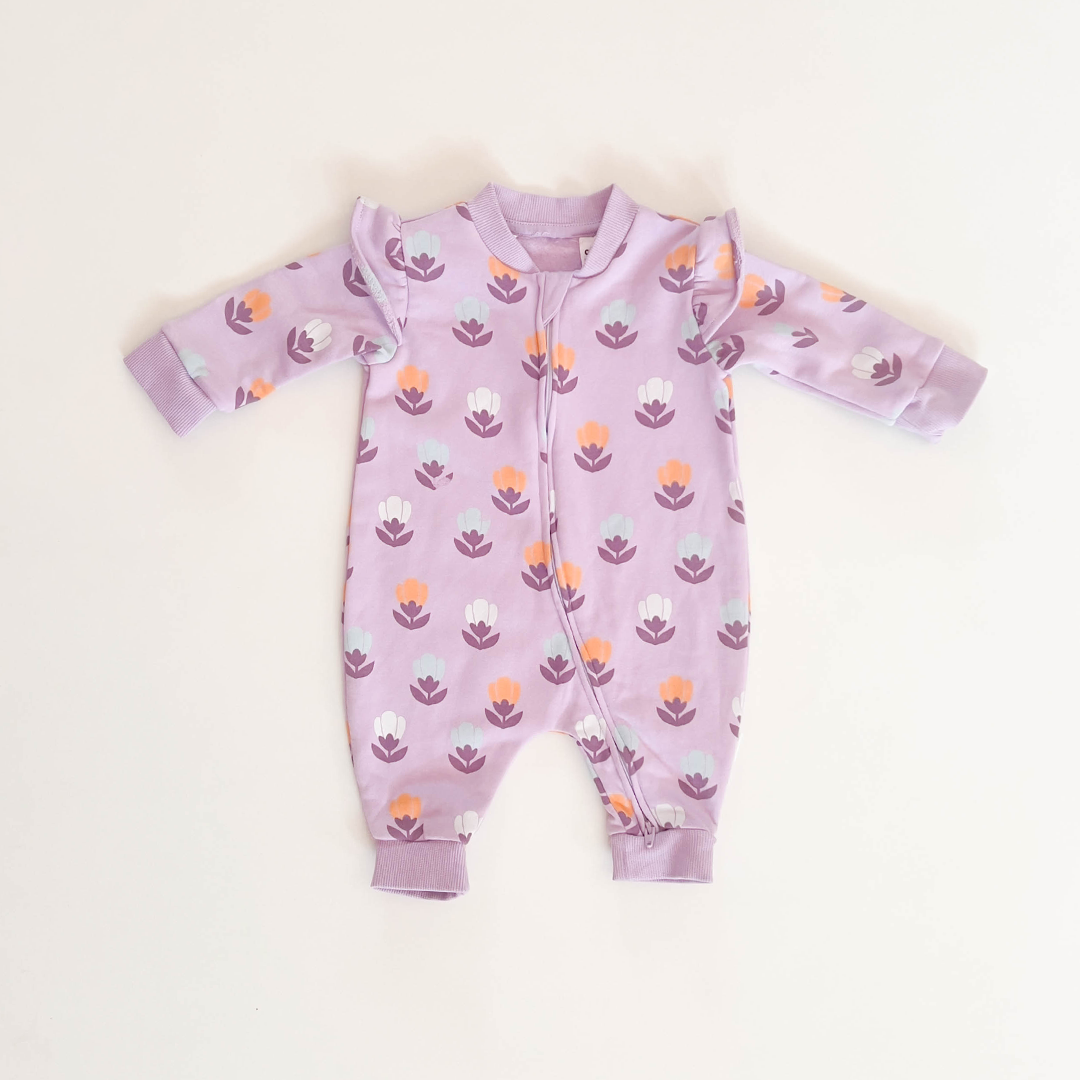 LAVENDER FLORAL  WINTER  ROMPER