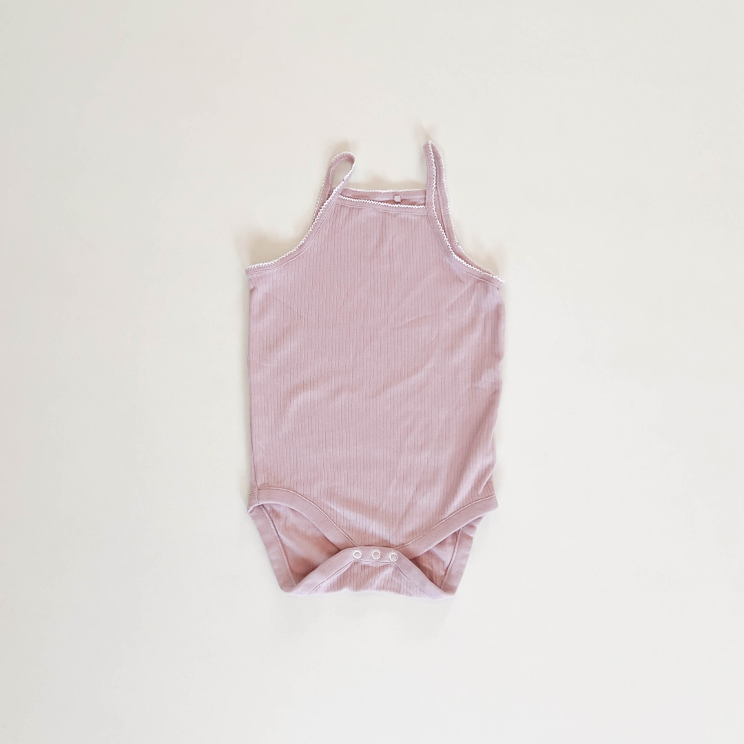 DUSTY PURPLE RIBBED ONESIE