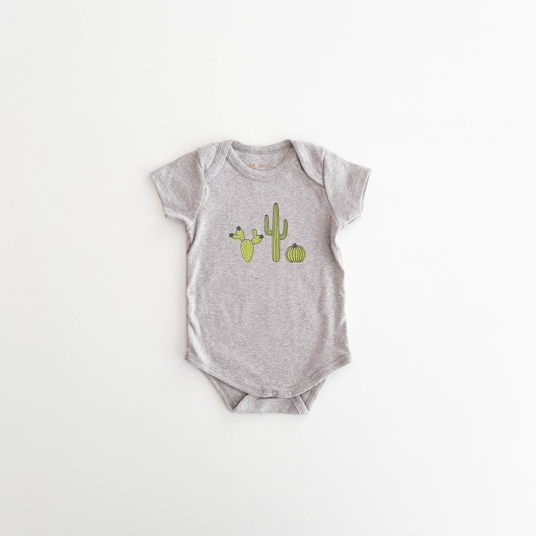 GREY UNISEX PRINTED ONESIE