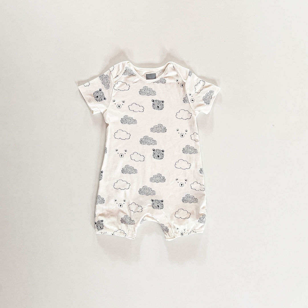 TEADDY PATTERNED WHITE JUMPSUIT