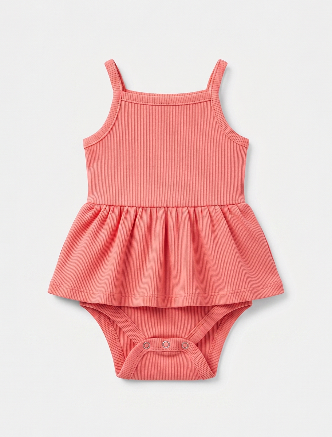 PEACH ORANGE POINTELLE SUNSUIT