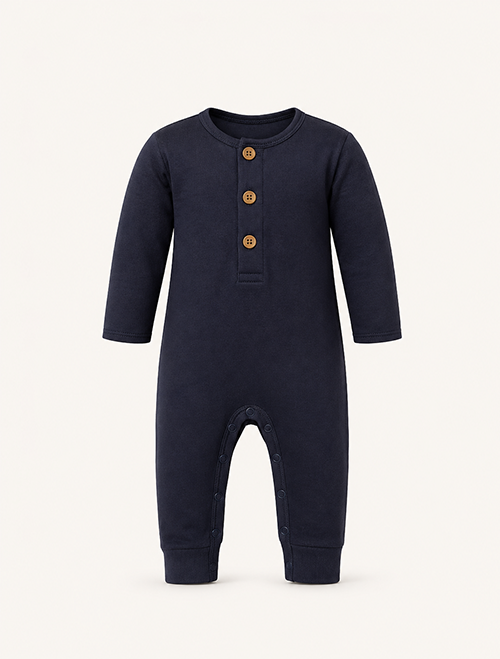 Dark grey button romper
