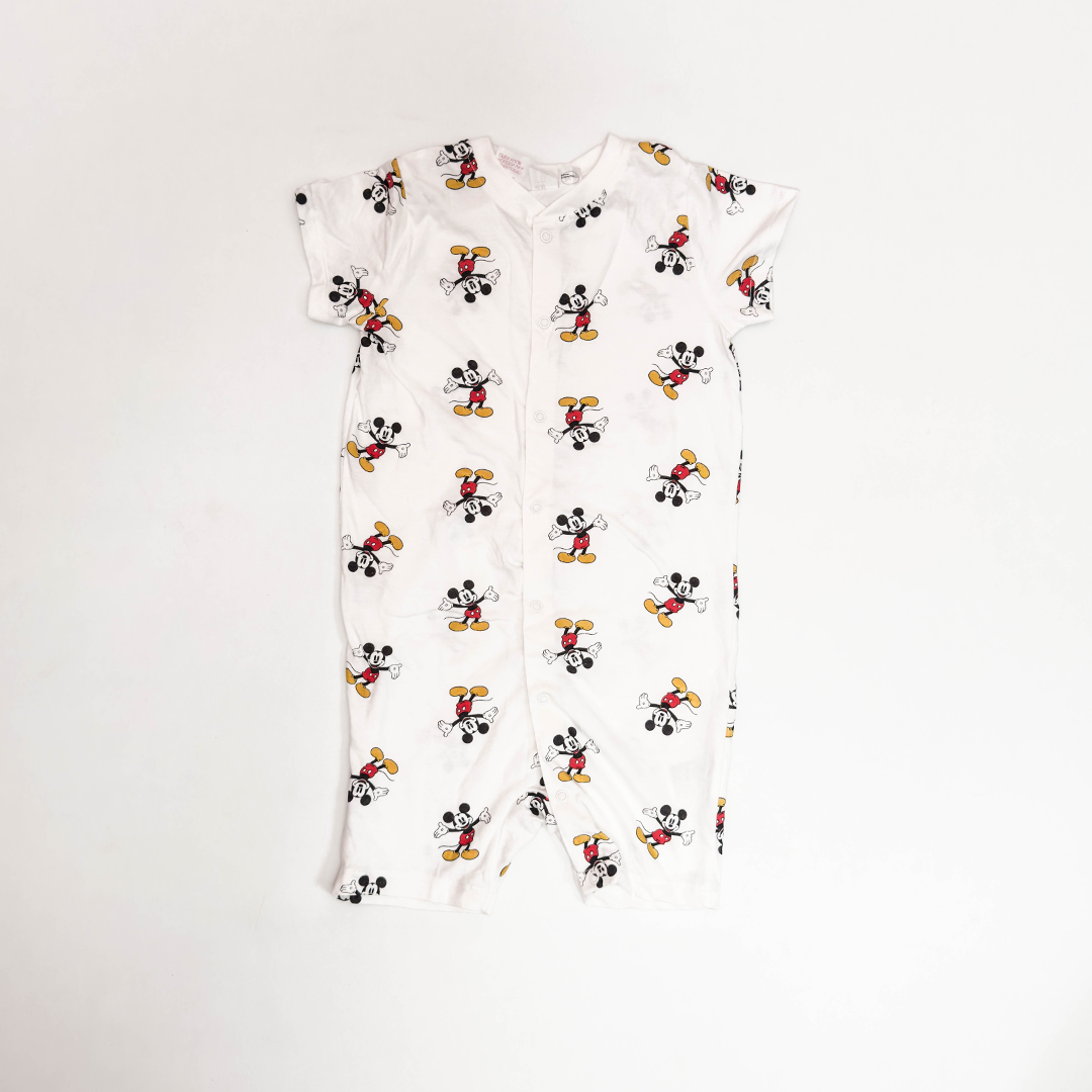 WHITE MICKEY PRINTED JUMPSUIT