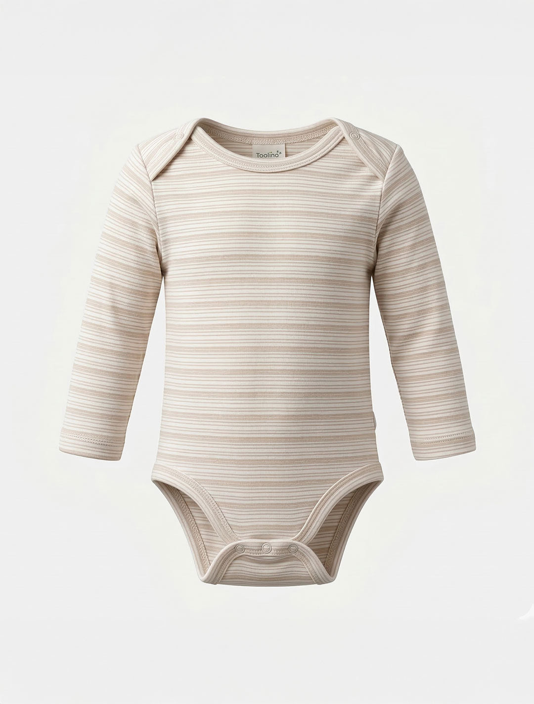 BEIGE WHITE STRIPED ONESIE