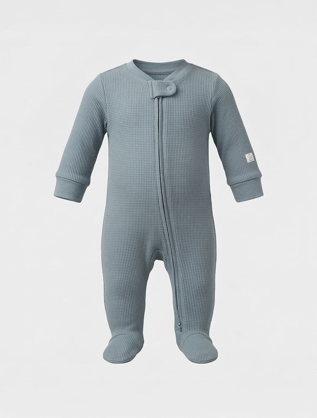 BLUE KNITTED 2 WAY ZIPPER SLEEPSUIT