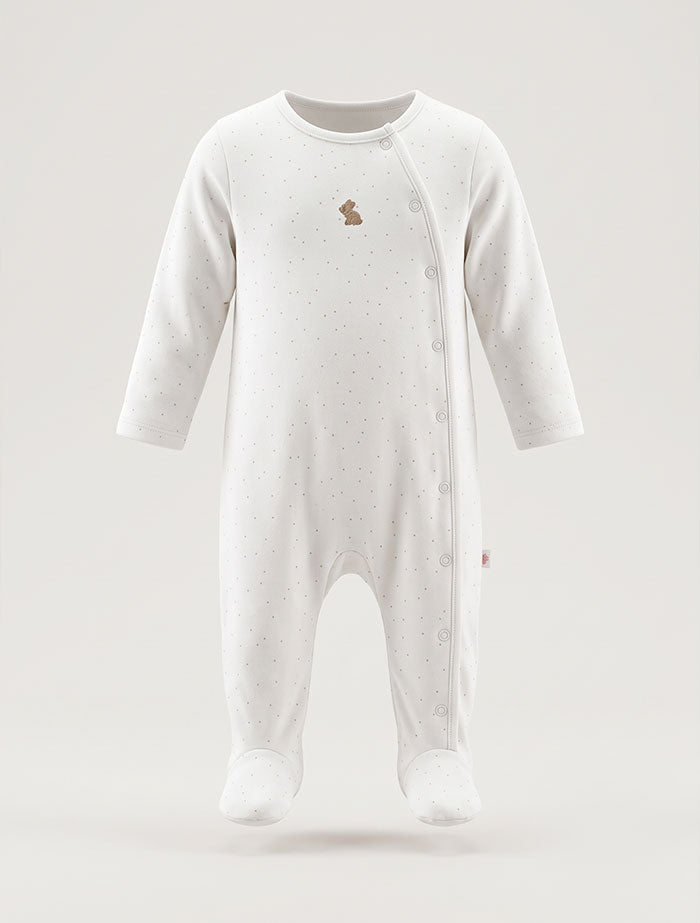 White dotted wrap over sleep suit