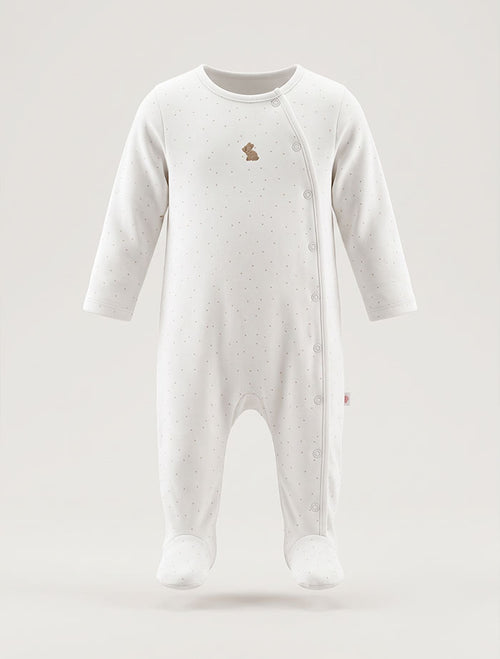 White dotted wrap over sleep suit