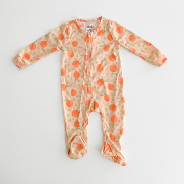 ORANGE PRINTED SLEEPSUIT