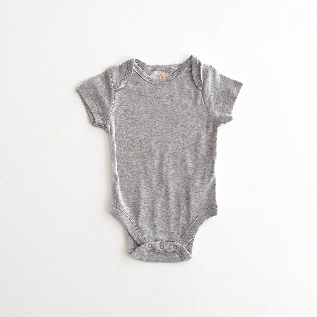 GREY PLAIN COTTON ONESIE