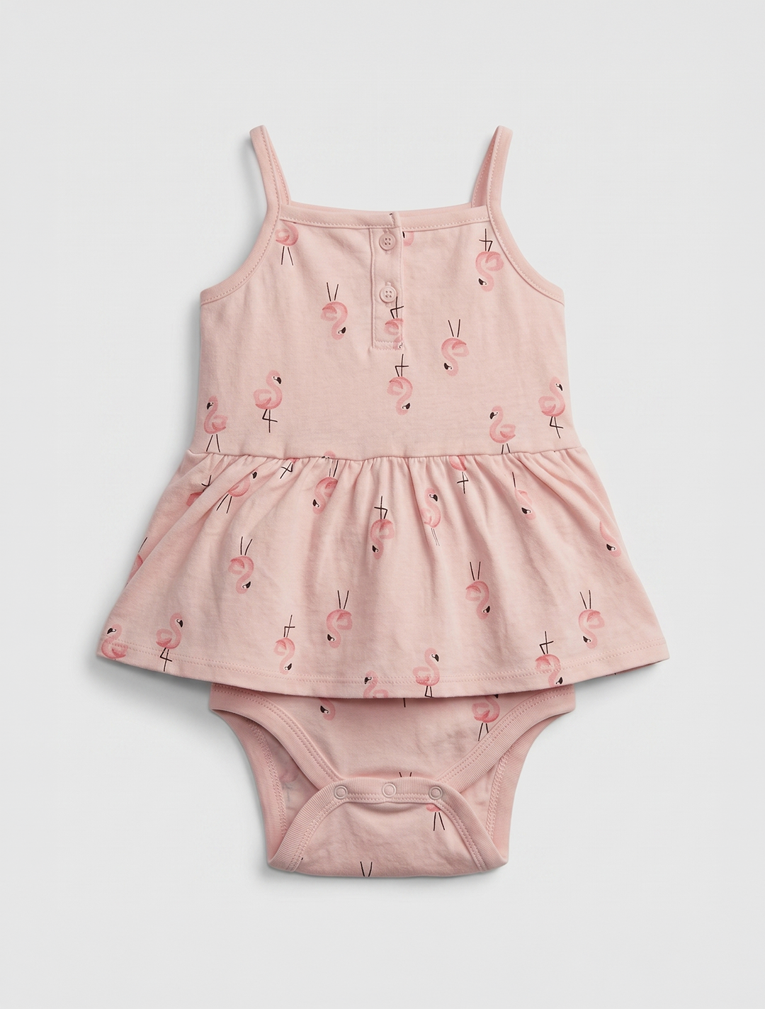 PINK FLAMINGO PRINTED SUNSUIT