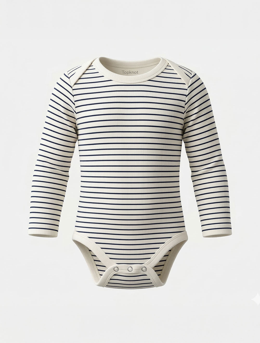 BLACK AND WHITE RIBBED STRIPES ONESIE