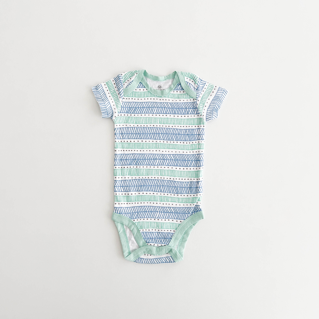 BLUE GREEN PATTERNED ONESIE