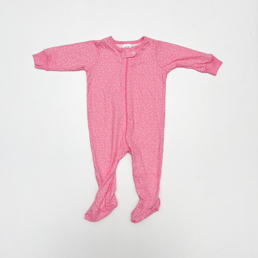 PINK POLKA DOTTED SLEEPSUIT
