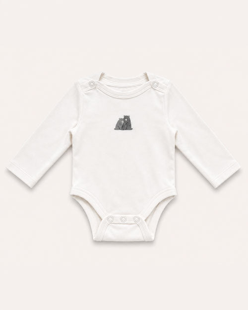 White bear printed onesie