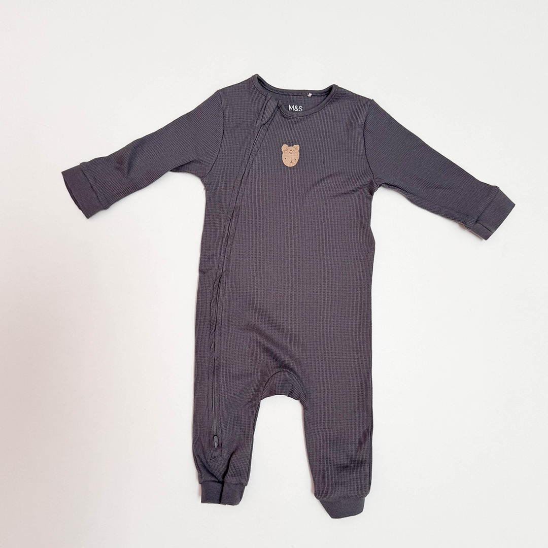 GREY BLACK ZIPPER ROMPER