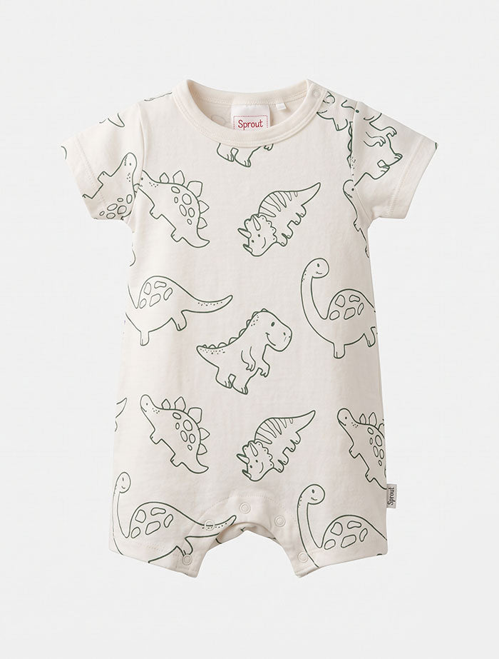 Green dino printed jumpsuit