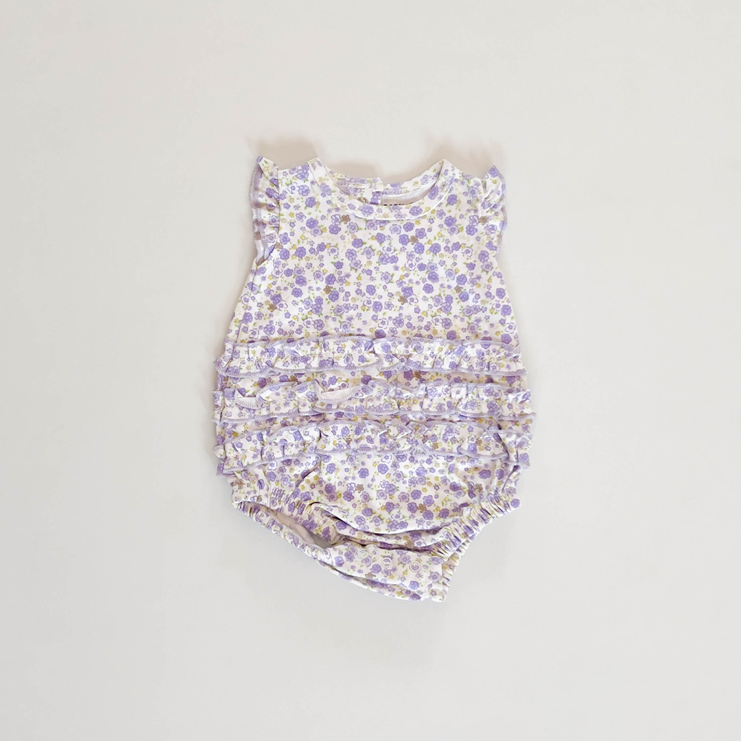 PURPLE FLORAL FANCY ONESIE