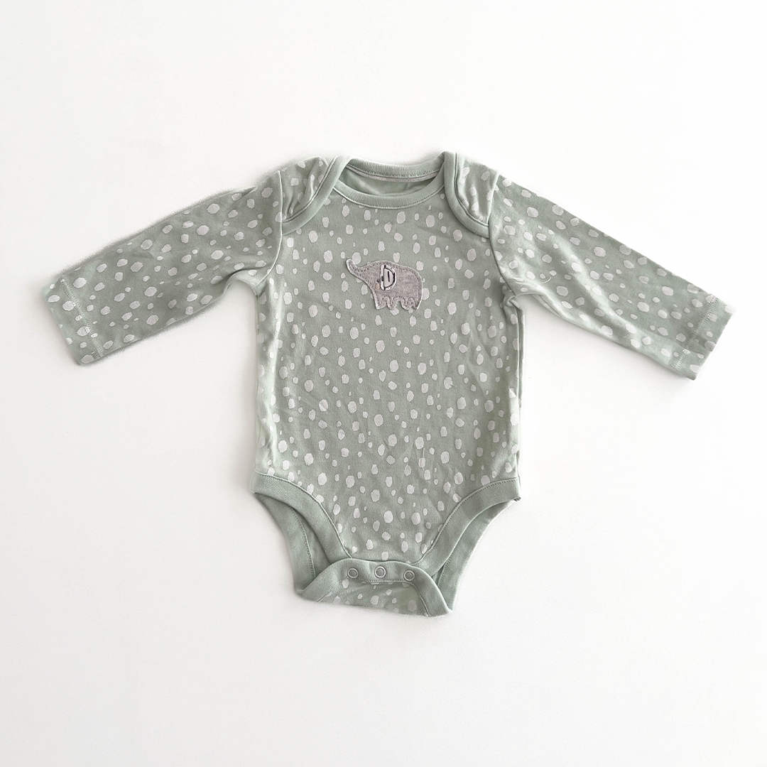 SAGE GREEN PATTERNED ONESIE