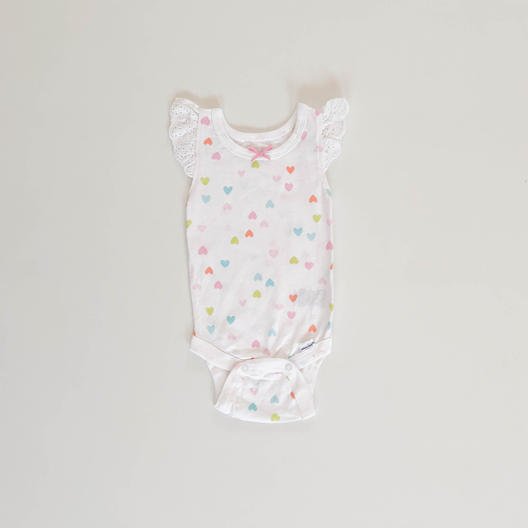 WHITE LOVE PRINTED ONESIE