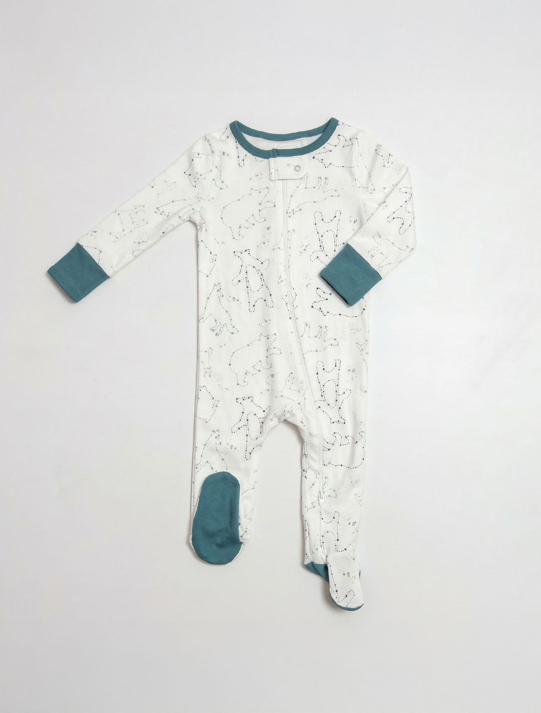 WHITE PRINTED SLEEPSUIT
