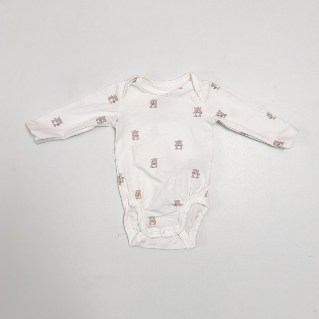 WHITE BEAR PRINTED ONESIE
