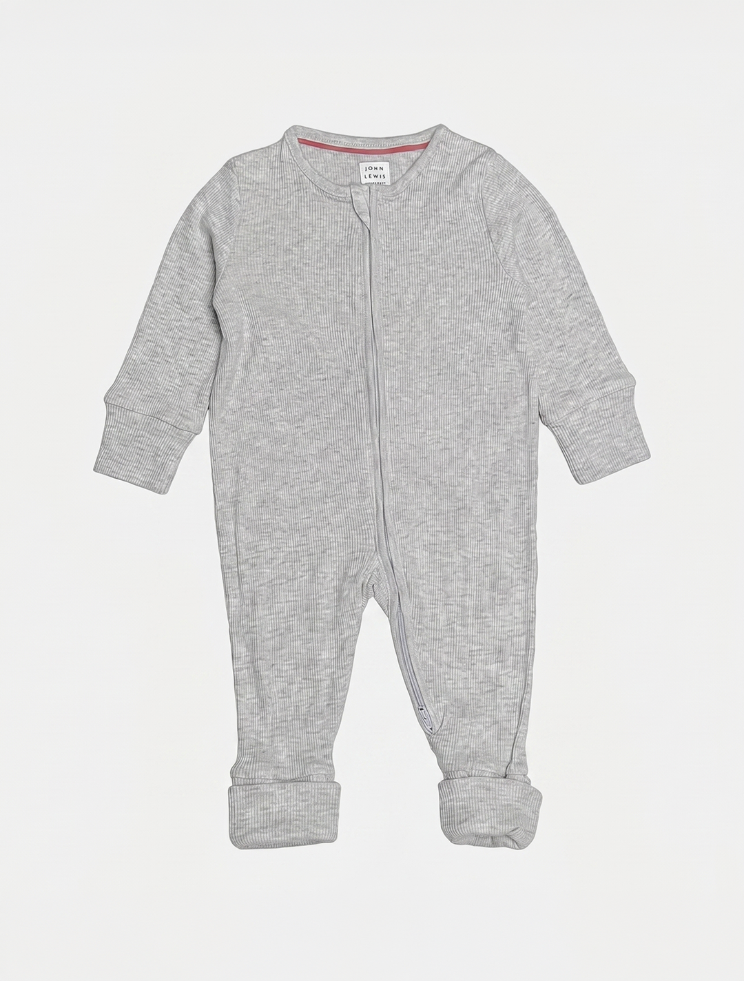 LIGHT GREY RIBBED ROMPER