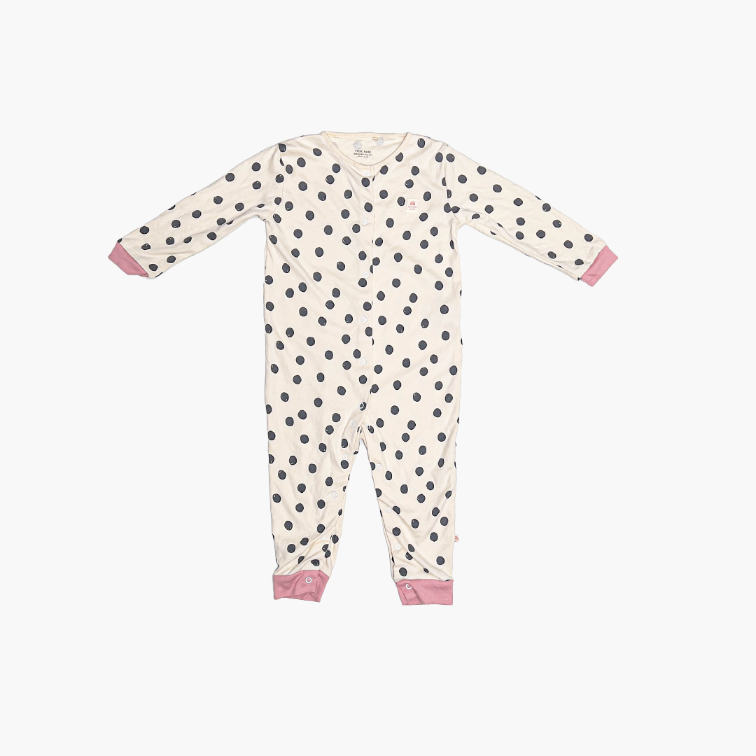 BEIGE POLKA DOTTED ROMPER