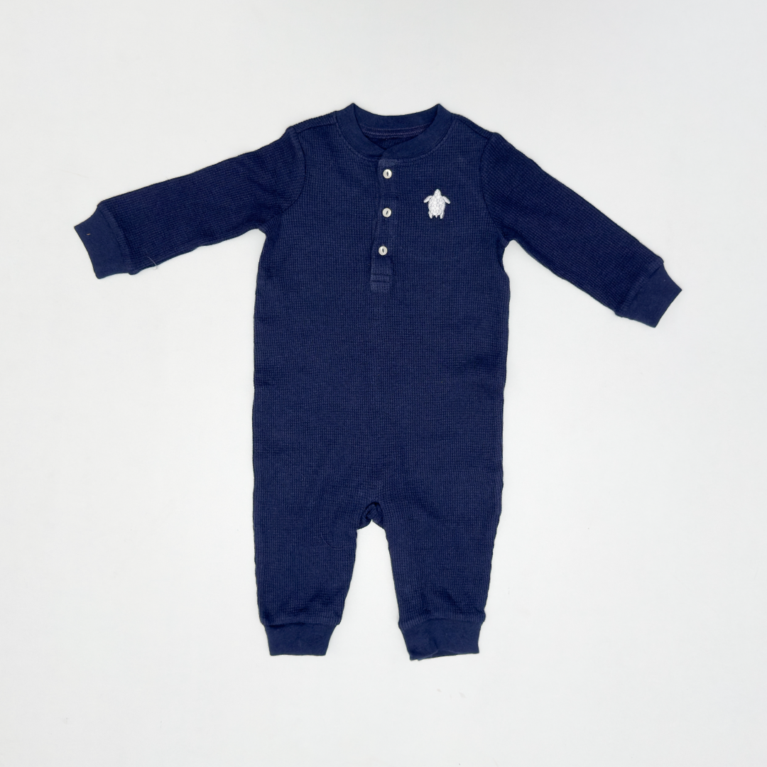 NAVY BLUE KNITTED ROMPER