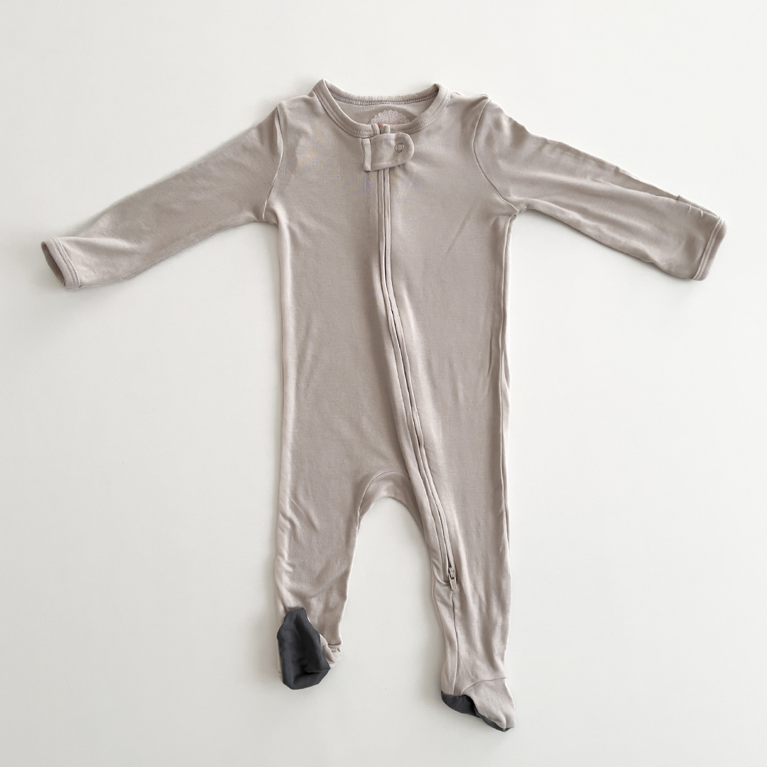 oatmeal colored plain sleepsuit