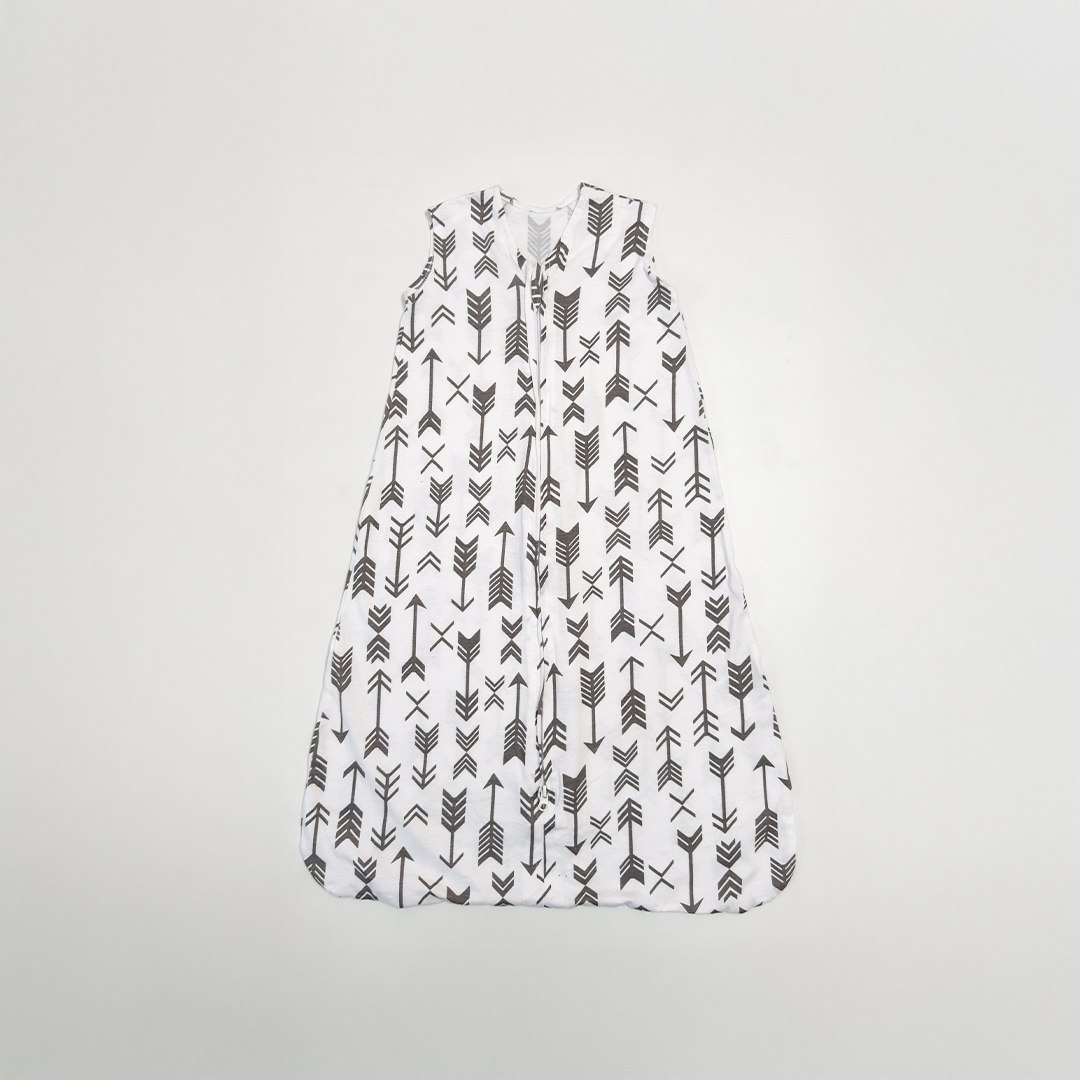 WHITE PATTERNED ONE LAYER COTTON SLEEPING BAG