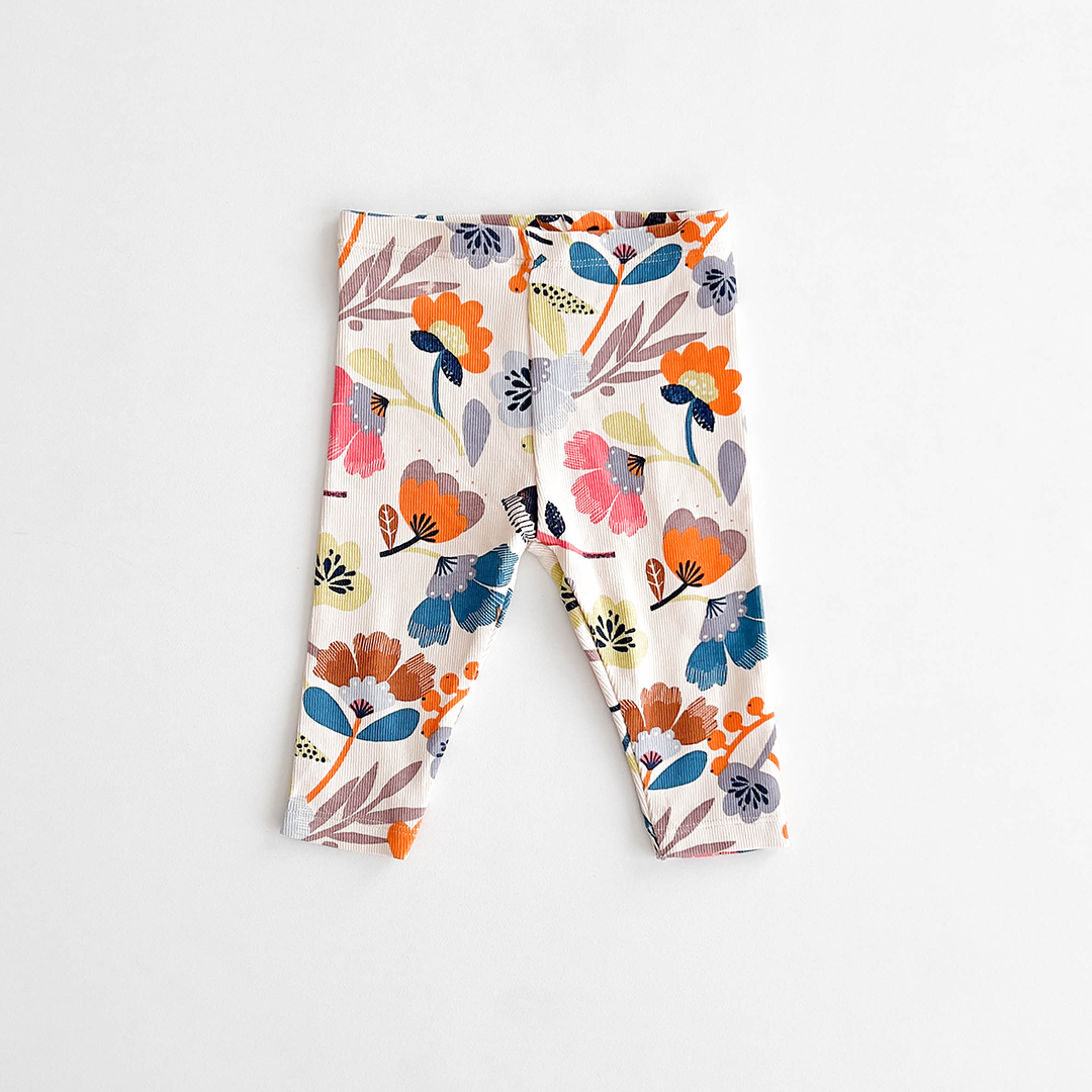 RIBBED FLORAL PANTS