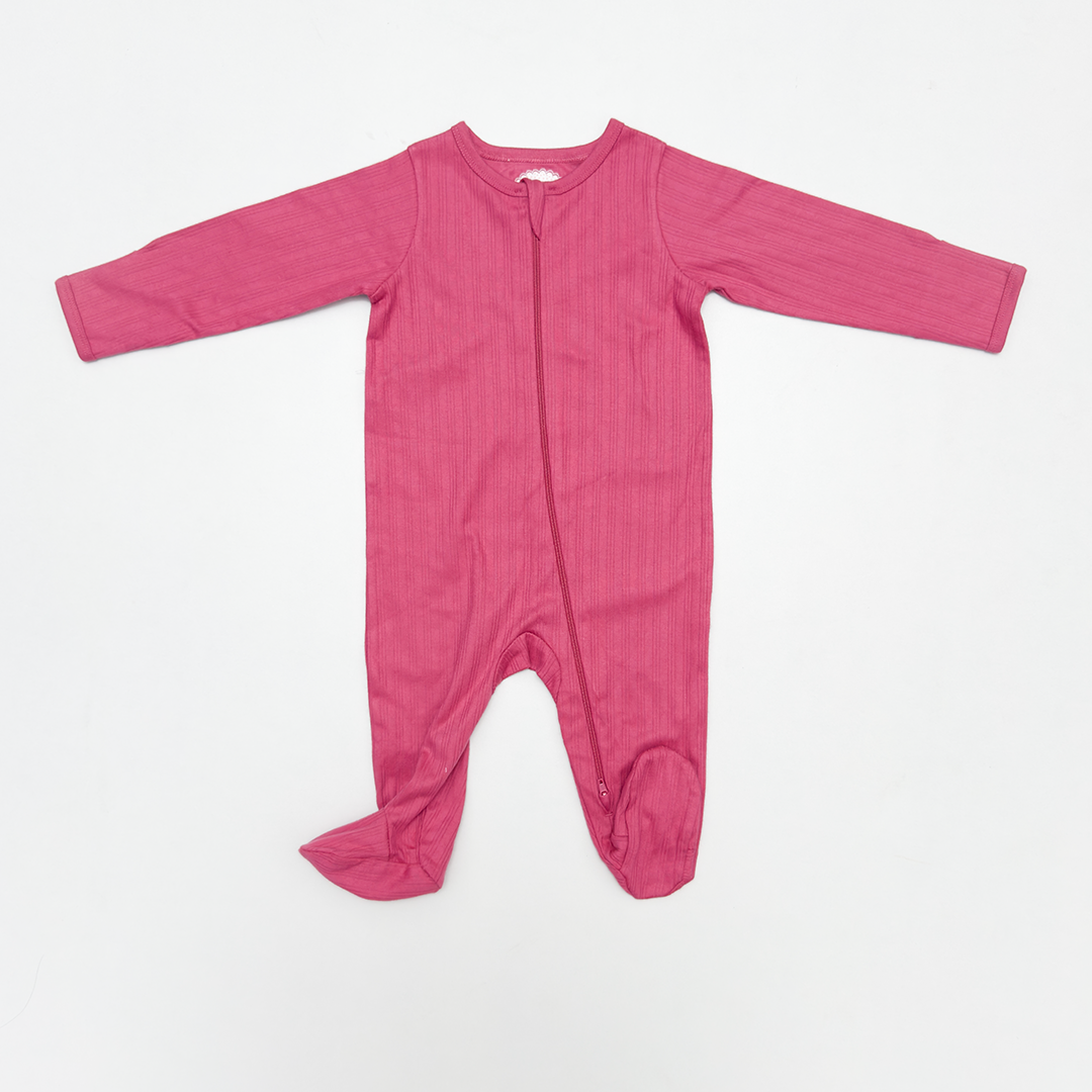 ROUGE RIBBED ZIPPER SLEEPSUIT